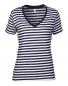 Ladies Fashion Striped V-Neck Tee