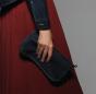 Denim Foldover Zipped Clutch