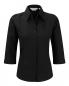 Popelin Bluse mit 3/4 Arm