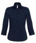 Popelin Bluse mit 3/4 Ärmeln
