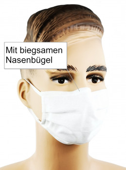 5er-Set Mund- und Nasen-Masken mit Bügel 2-lagig 15x9cm